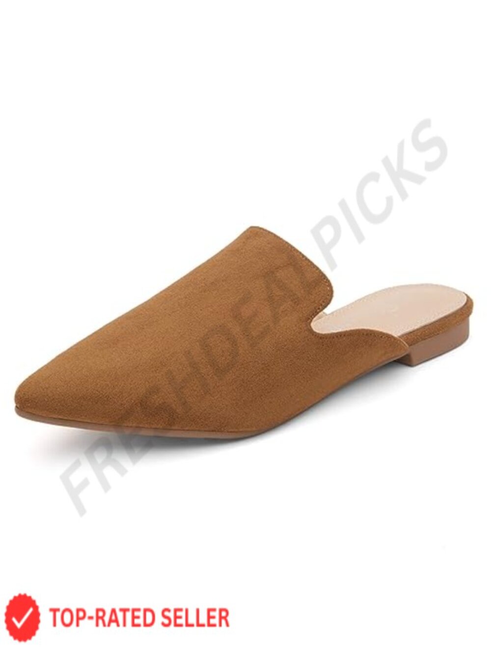 Pointed Toe Flat Mules Slip On Backless Loafers Business Casual Work Shoes